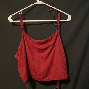 Maroon crop top from Shein, size 3XL.